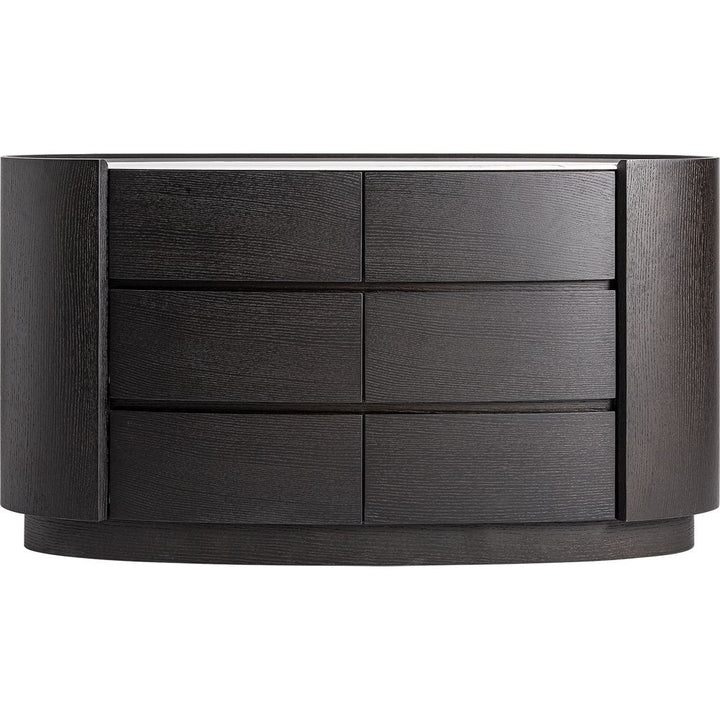 Cassettiera design nero con piano in pietra bianca