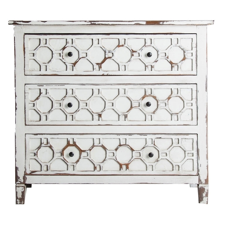 Cassettiera provenzale bianca shabby