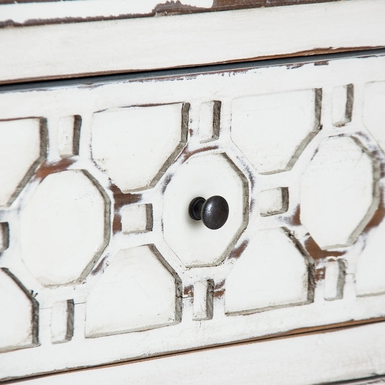 Cassettiera provenzale bianca shabby