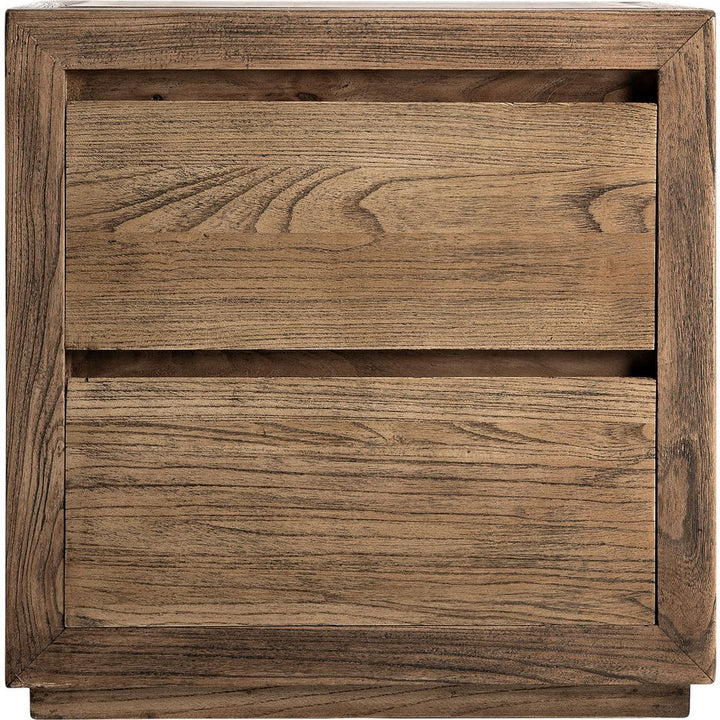 Comodino Rustic Modern in legno massello di olmo marrone