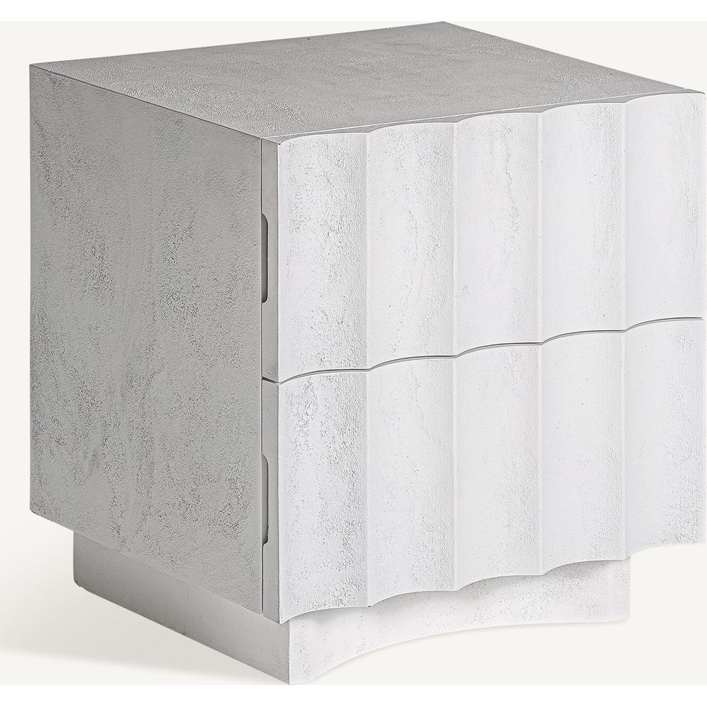 Comodino moderno bianco per camere industrial chic e minimaliste