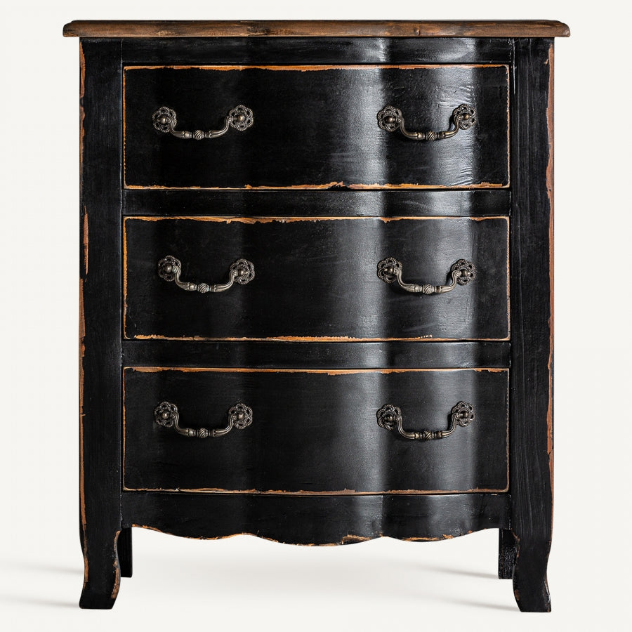 Comodino provenzale nero