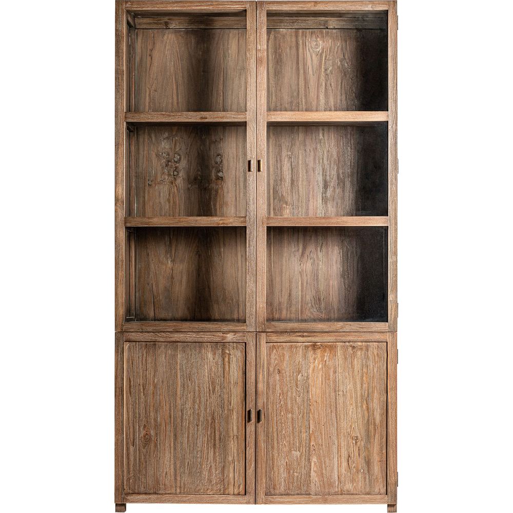 vetrina country chic elegante in teak massello