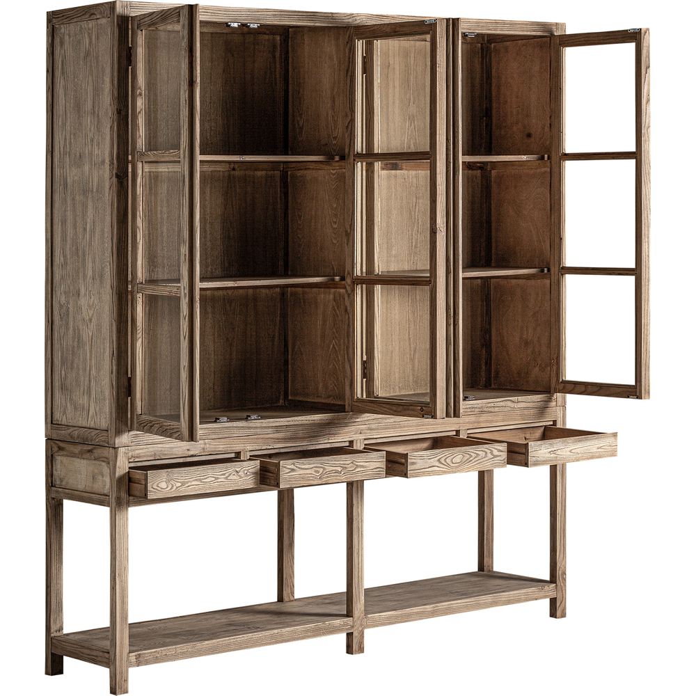 Vetrina country chic in legno olmo