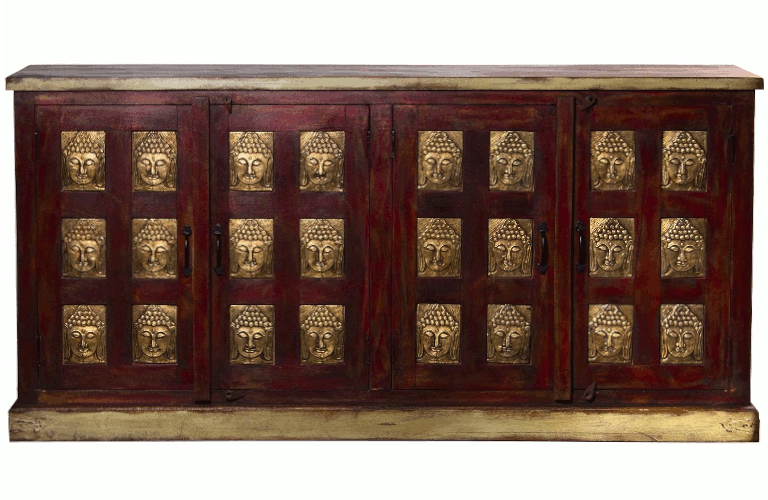 Buffet etnico legno e ottone