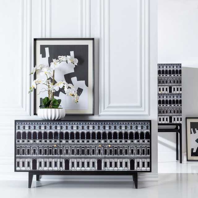 Credenza nera bianca chic