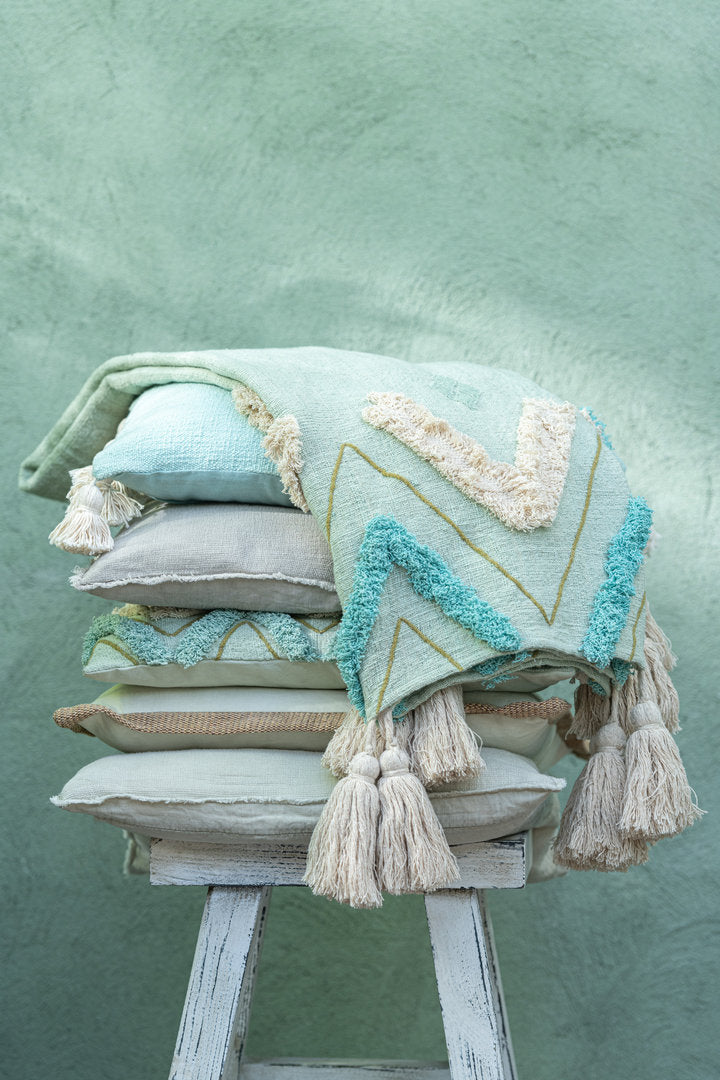 Cuscino nappe cotone verde acqua