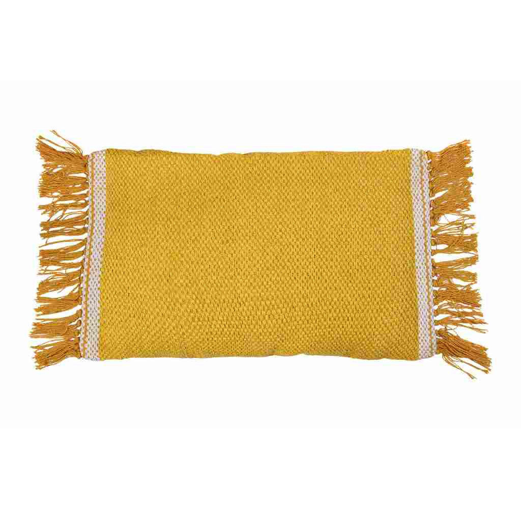 Cuscino rettangolare frange giallo