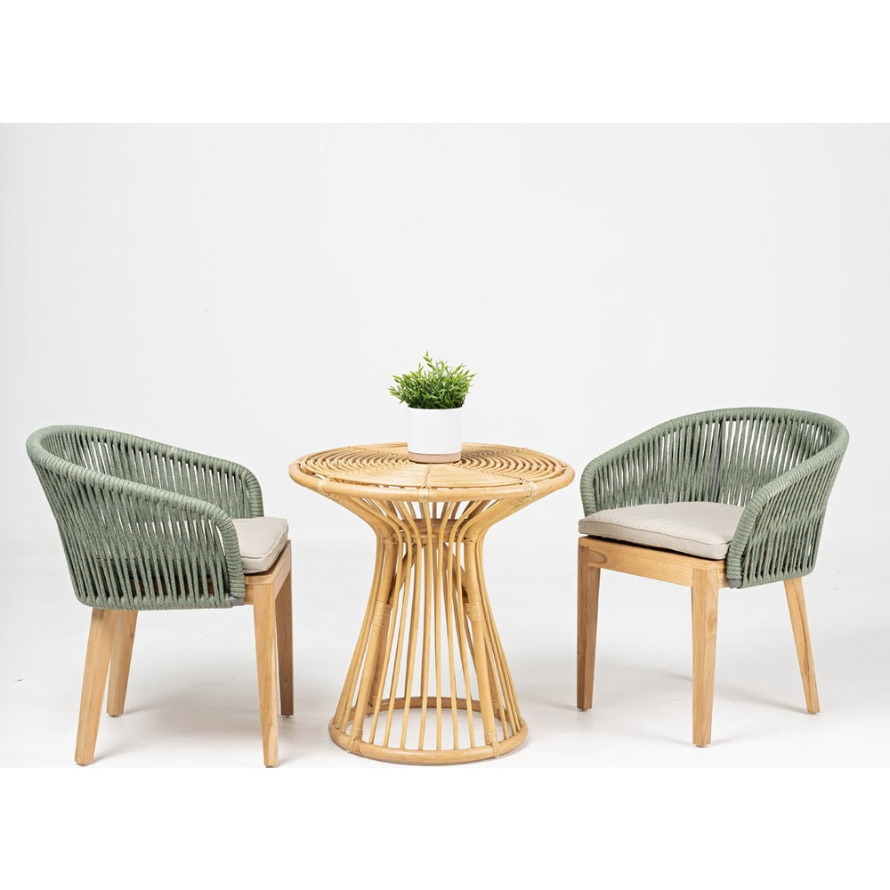 Sedia outdoor teak e corda Desert Mix design Dakota