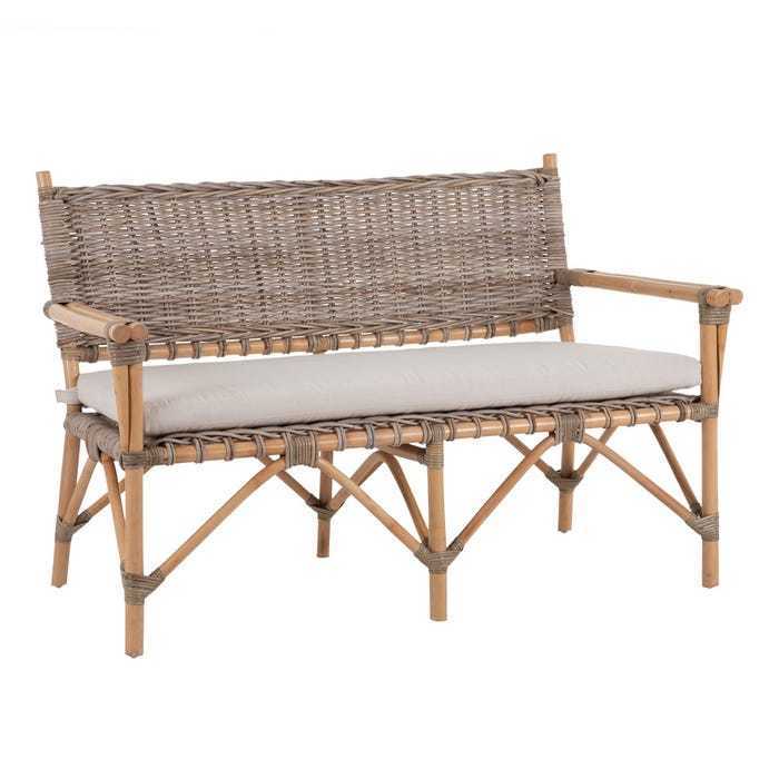 Divano in rattan naturale con cuscino