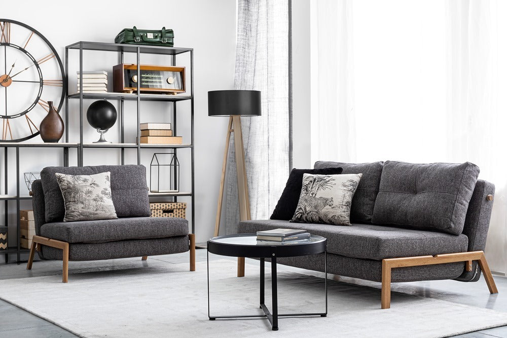 Divano letto grigio etnico living