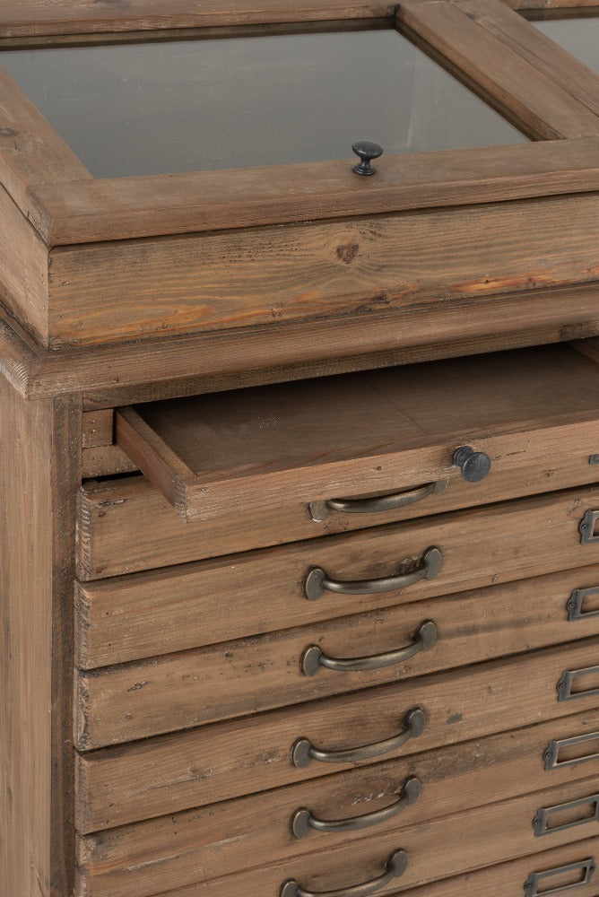 Cassettiera espositore etnico vintage