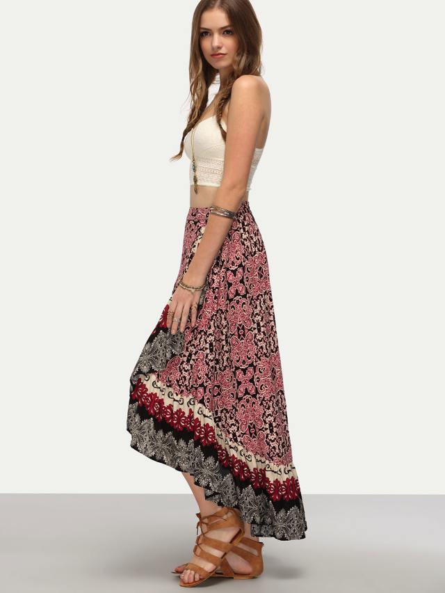 Gonna etnica floreale