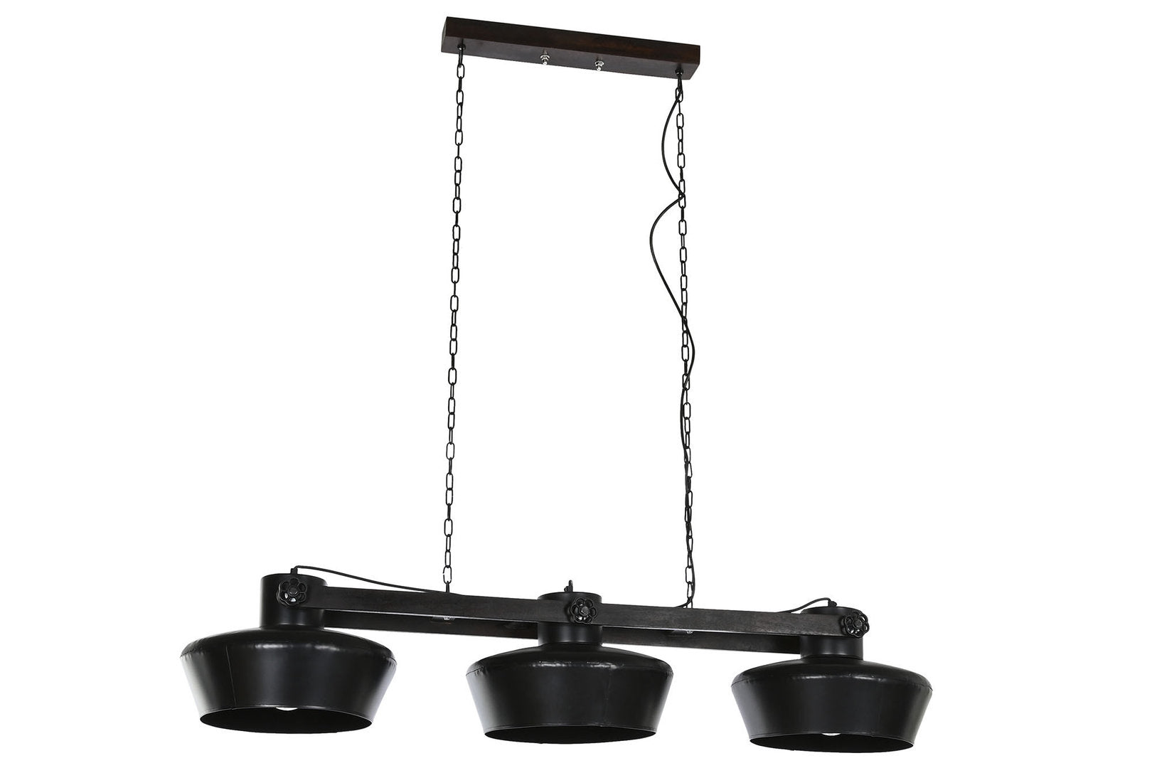 Lampadario industrial legno e ferro