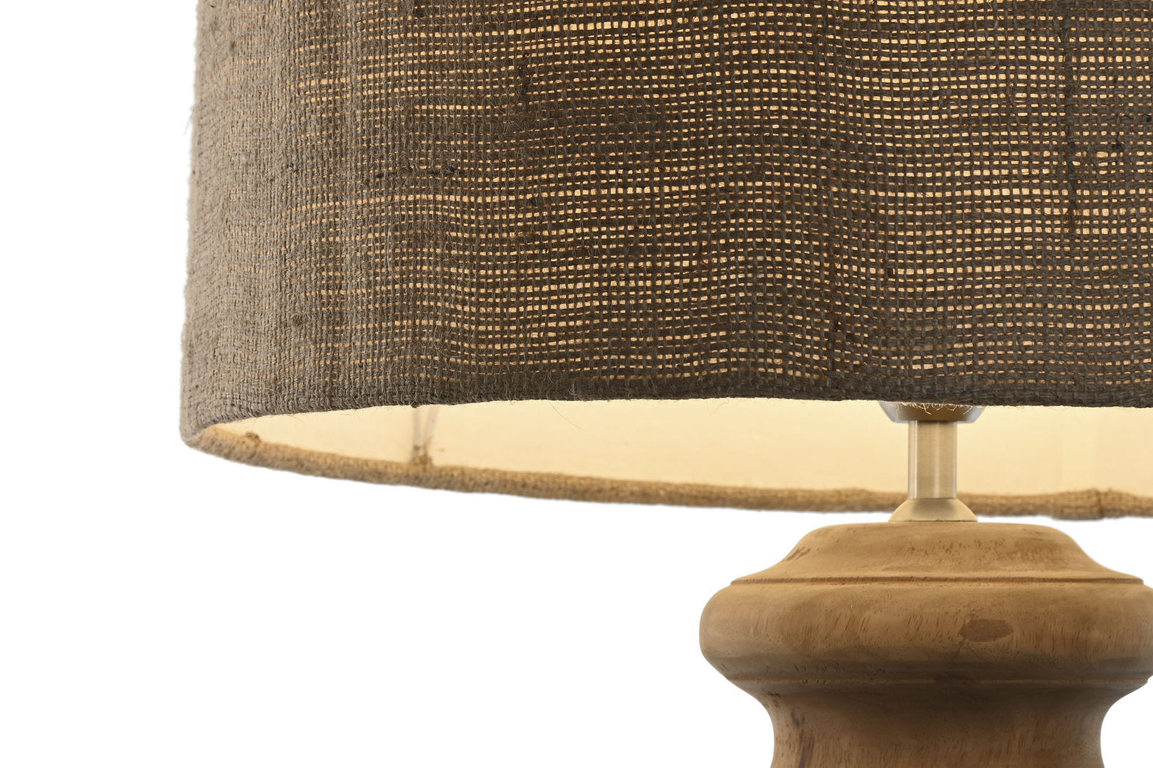 Lampada da tavolo legno e iuta H 87