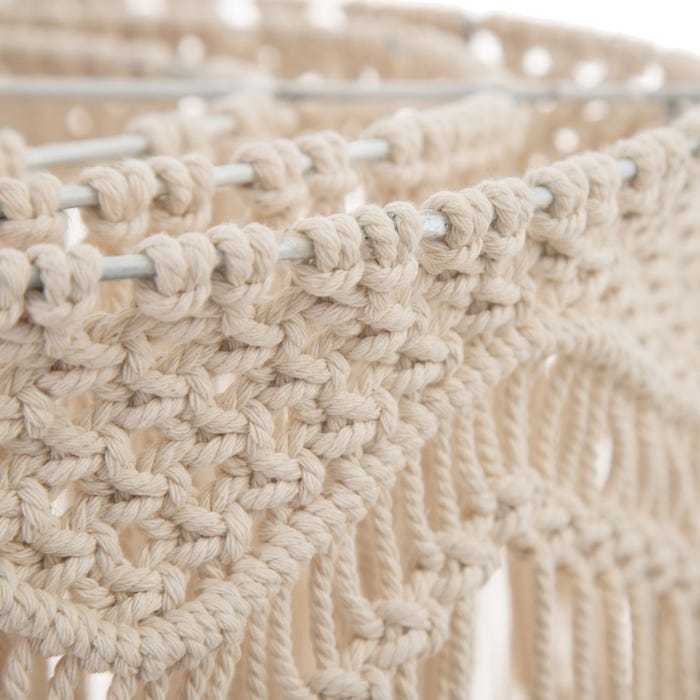 Lampadario macramè beige