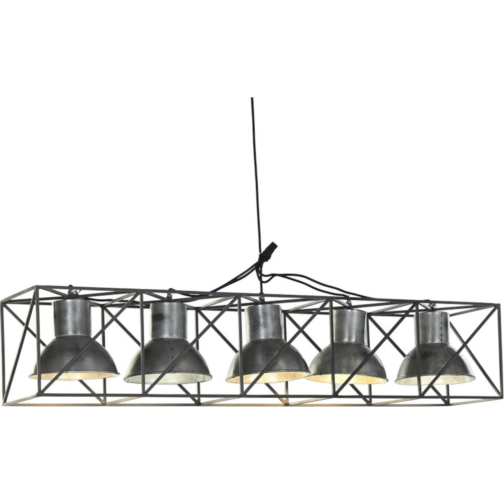 Lampadario industrial in ambiente moderno