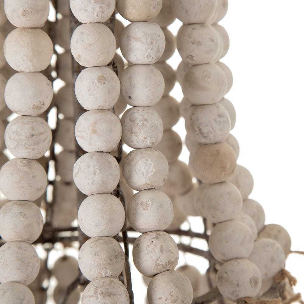 Lampadario maxi perline legno