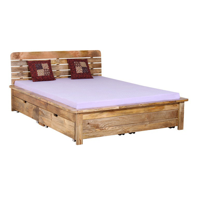 Letto etnico legno naturale