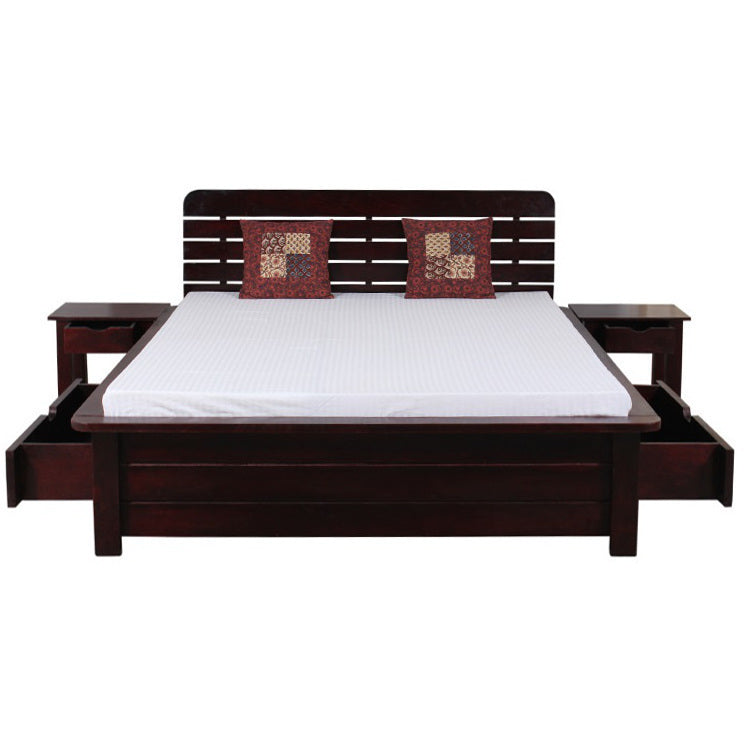 Letto stile etnico con cassetti