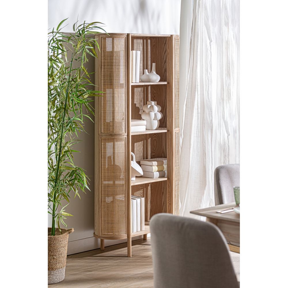 Libreria decò legno e rattan