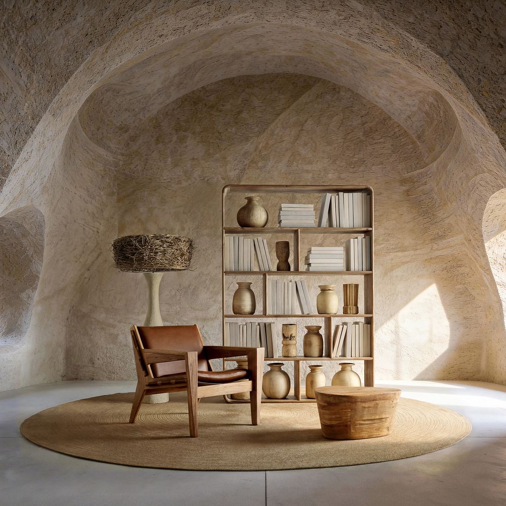 Libreria design contemporaneo di lusso legno olmo