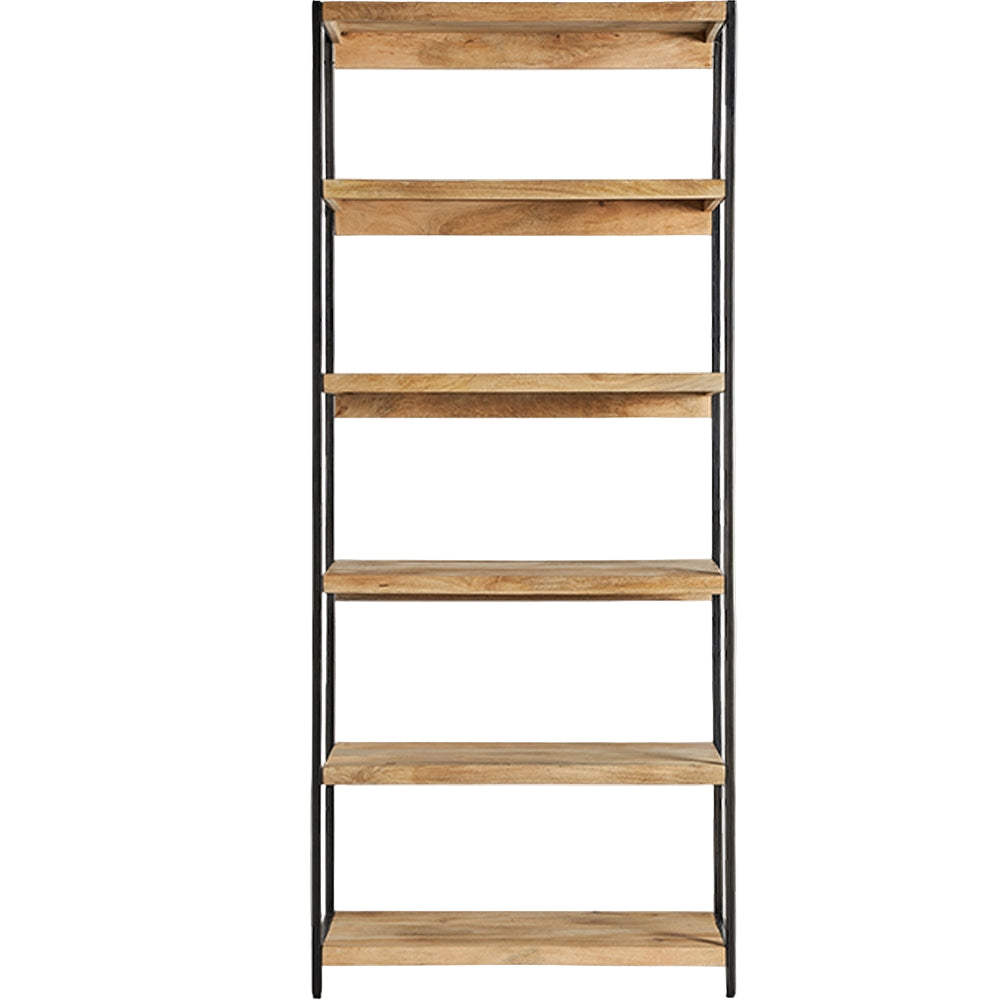 Libreria étagère industriale in legno di mango e ferro nero.