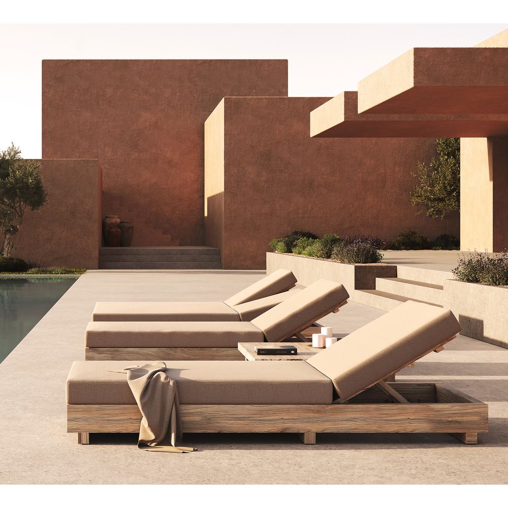 Lettino outdoor teak design lusso Beige Horizon Pure
