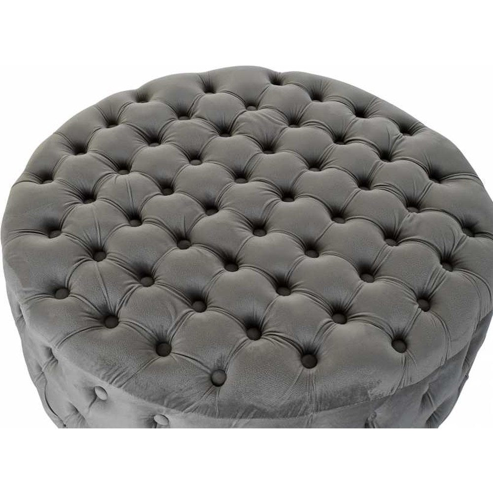 Pouff rotondo glam grigio