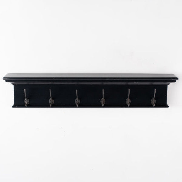 Mensola appendiabiti nero shabby