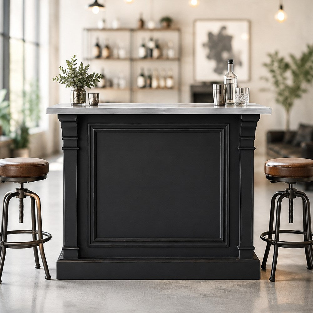Mobile cassa nero shabby chic in abete