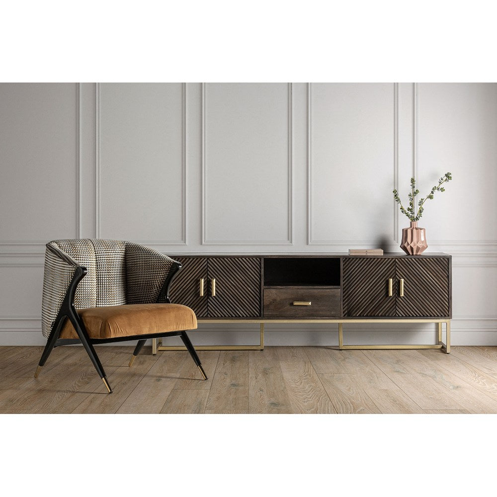 Porta TV Art Decò marrone oro