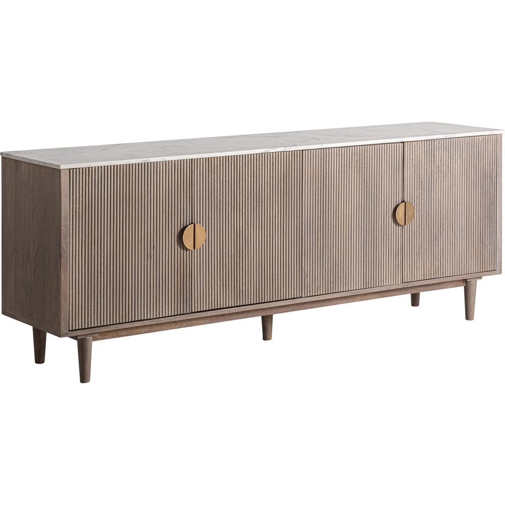 Credenza Mid-Century in Mango e Marmo