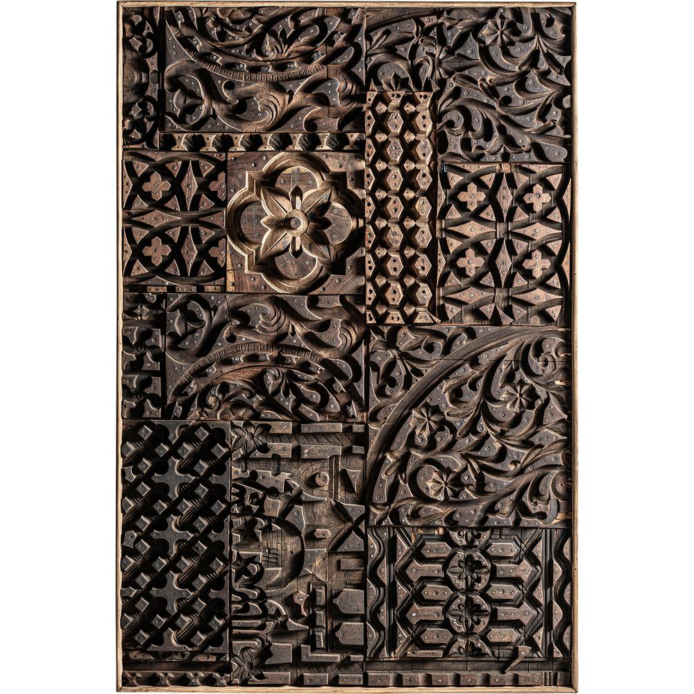 pannello decorativo etnico kissey legno mango intagliato