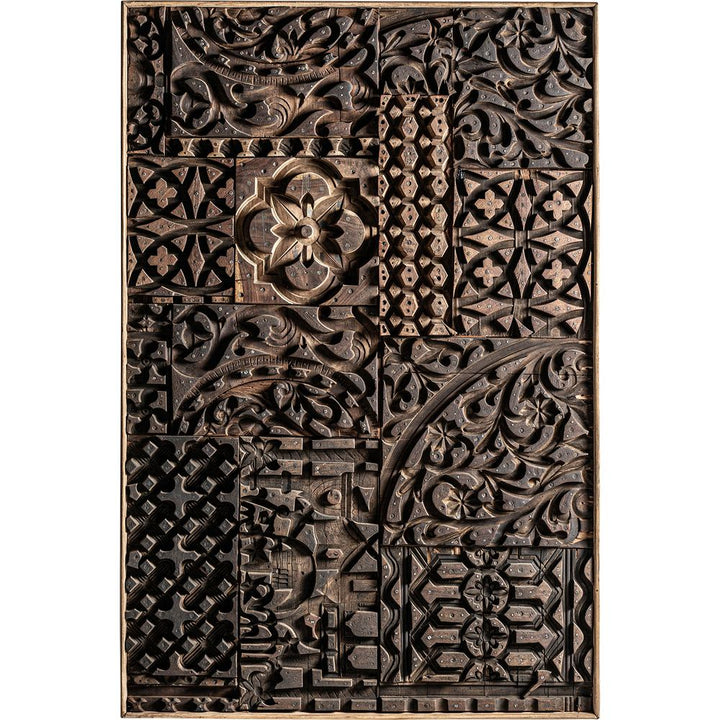 pannello decorativo etnico kissey legno mango intagliato