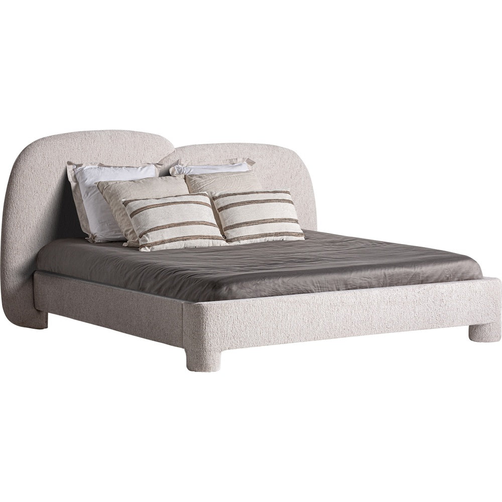 Letto Imbottito Beige di Lusso Aleva