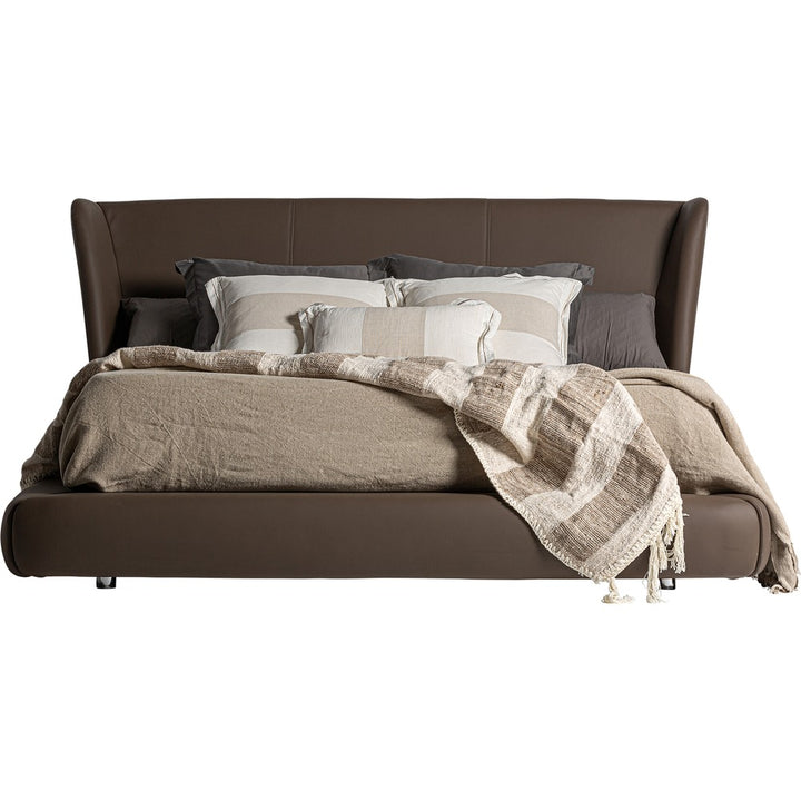 letto matrimoniale deco chic wayne vical pelle marrone