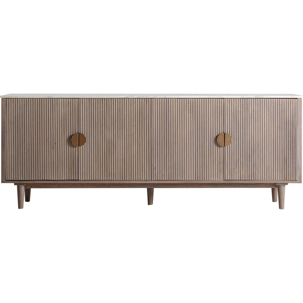 credenza mid century mango marmo bianco