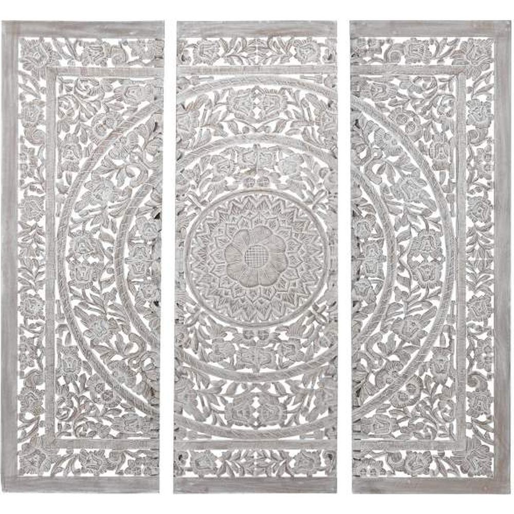 Testata shabby chic in legno massello bianco anticato