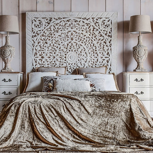 Murale testata orientale  bianco shabby