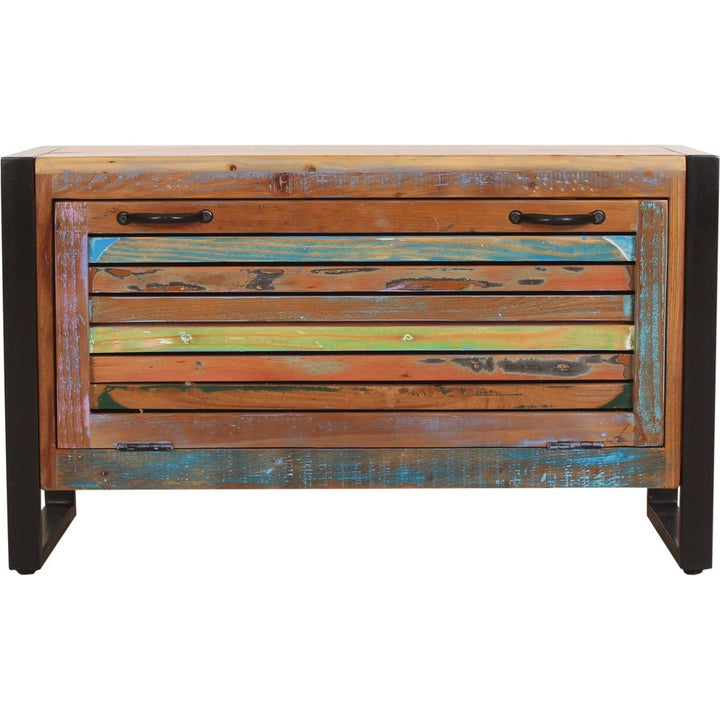 Scarpiera panca multicolor artigianale per ingressi moderni