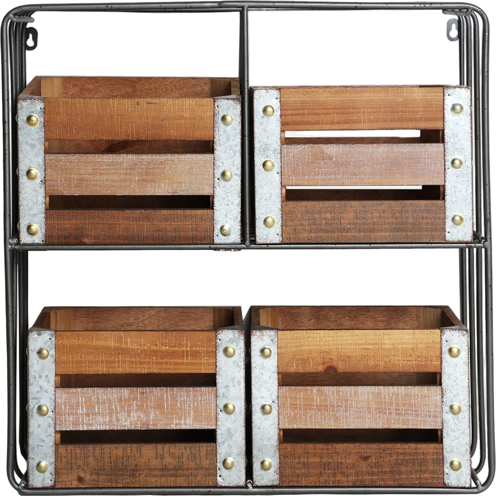 Scaffale industrial chic per parete moderna