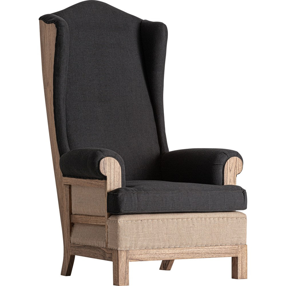 Poltrona chic design nera Provenzale di lusso - Stile Regale Bergère