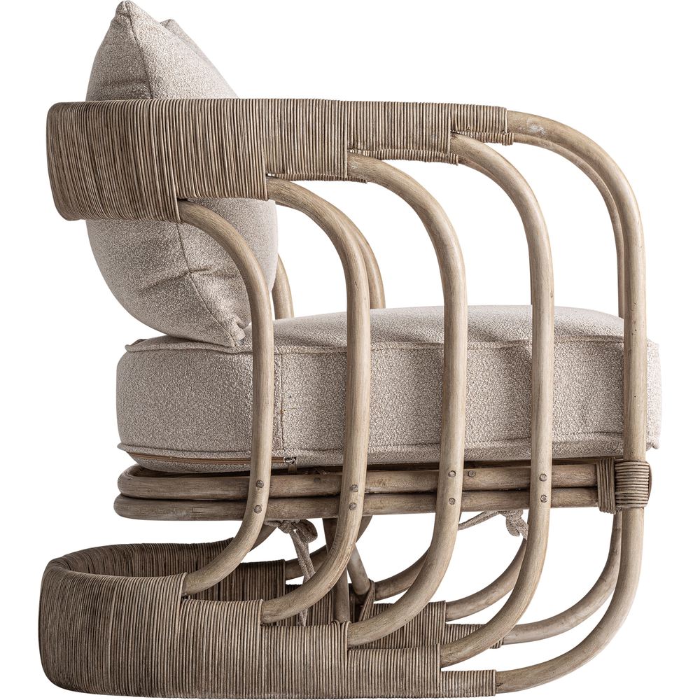 Poltrona Design Provenzale Rustico in Rattan Naturale
