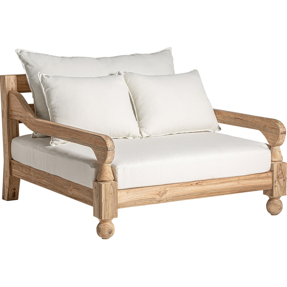 Divano outdoor teak riciclato coloniale bianco design – lusso Safari