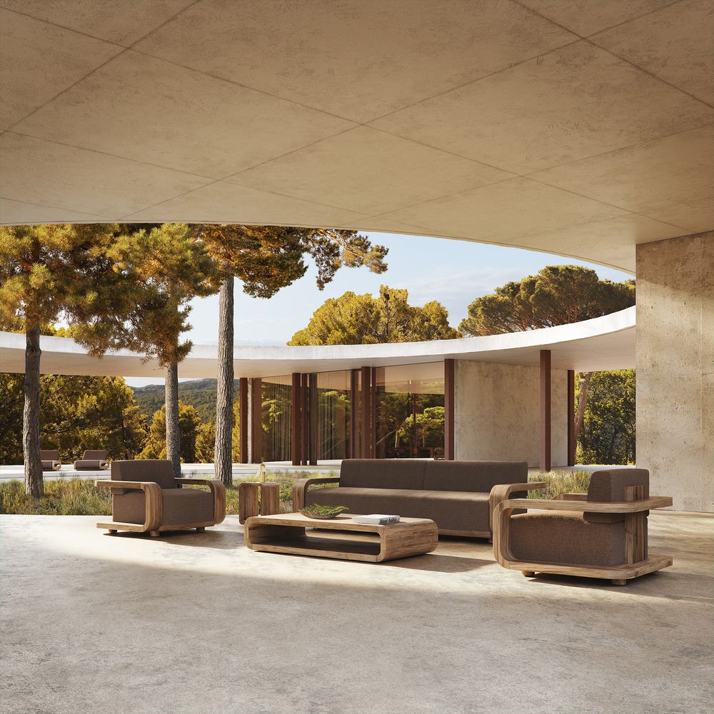 Poltrona outdoor teak riciclato design – lusso Embrace