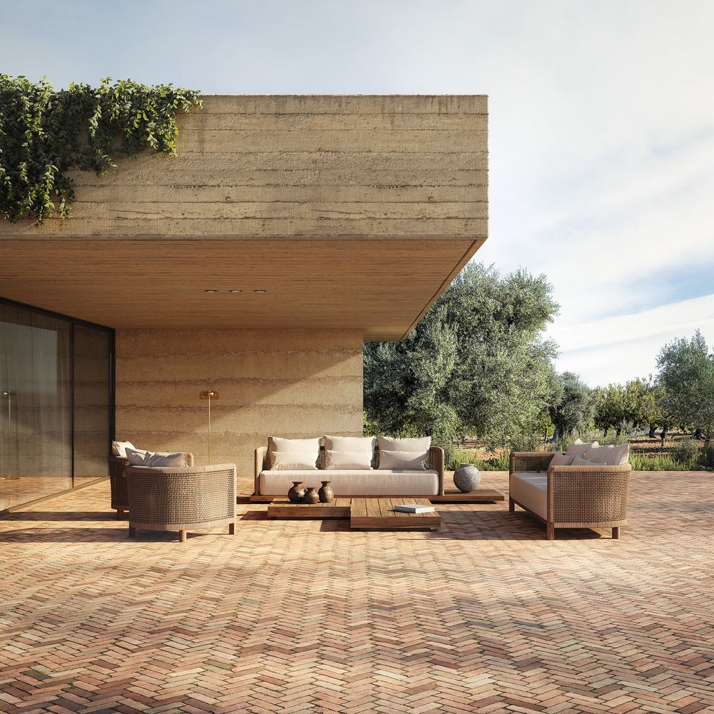 Poltrona outdoor teak riciclato corda design – lusso Riva