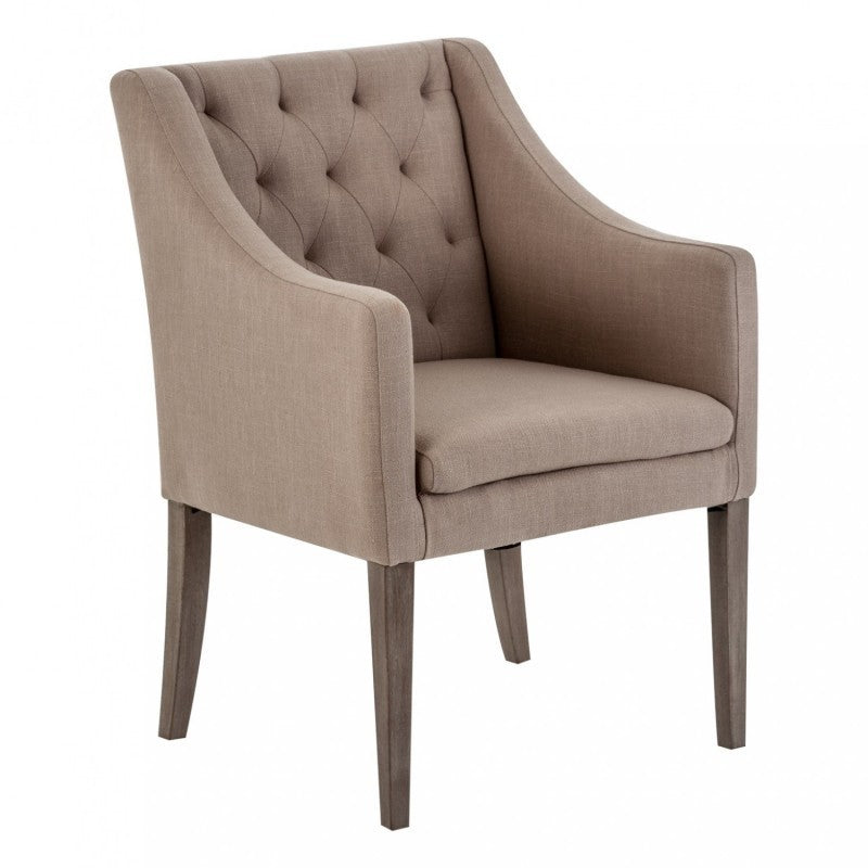 Poltrona in lino capitonnè