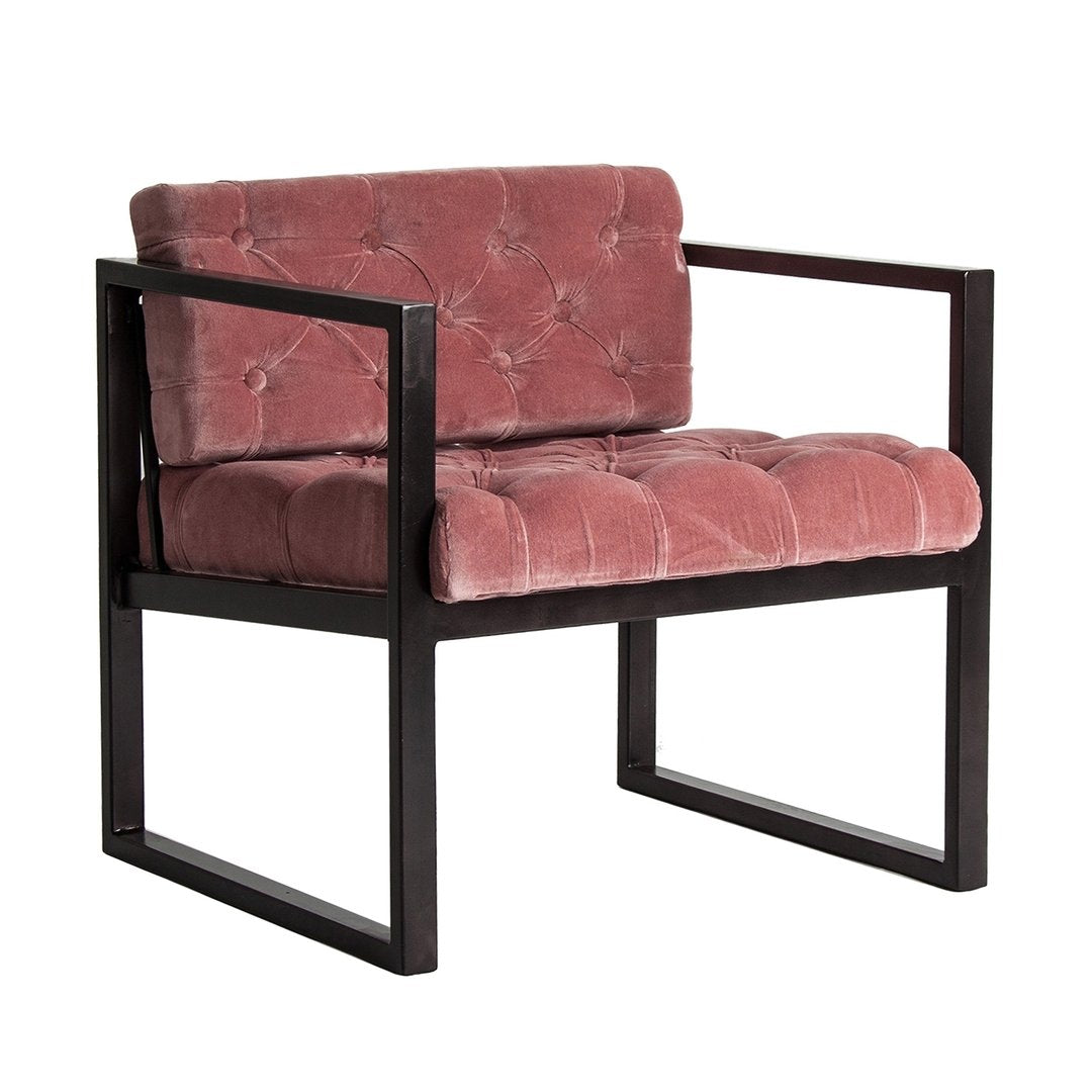 Poltrona stile industriale rosa antico