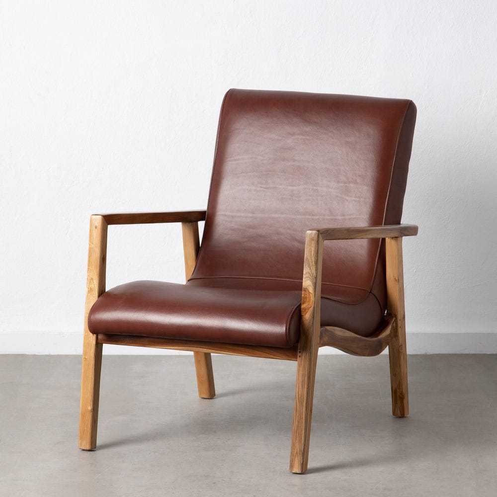 Poltrona vintage pelle marrone